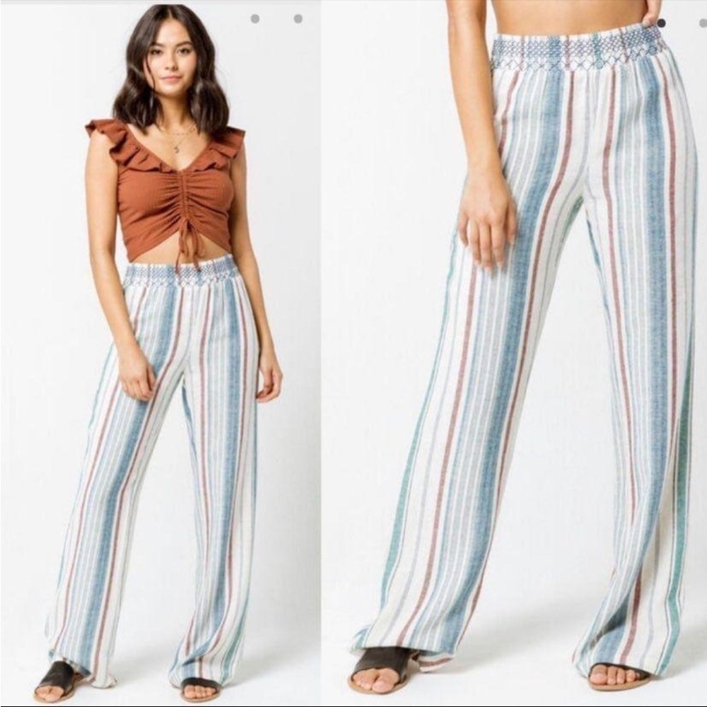 Sky & Sparrow Striped Linen Pants size L